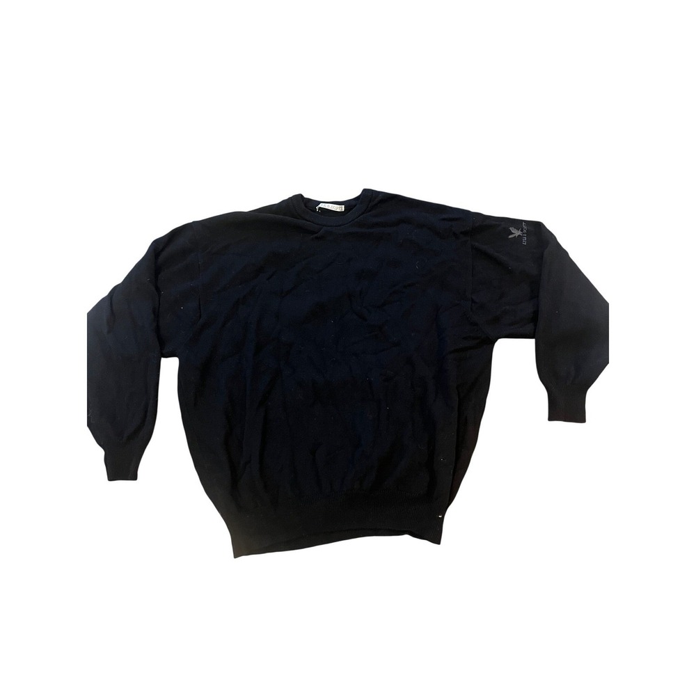 Lyle & Scott Mens Black 100% Pure New Wool Crewneck Sweater XXL Made in Scotland